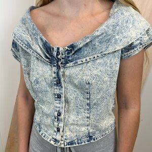 Vintage Denim Crop Top